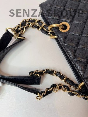 Chanel GST Black Gold Chain Shoulder Bag Quilted Classic Women