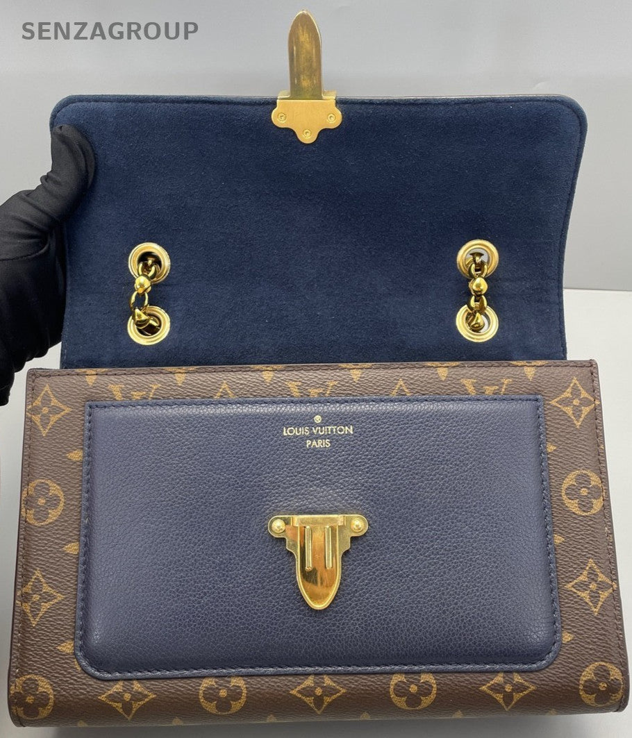 Louis Vuitton Victoire Monogram Chain Strap Shoulder bag Brown Blue Women M41730