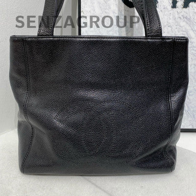 Chanel Tote Shoulder Bag Black Vintage Classic Women's Handbag