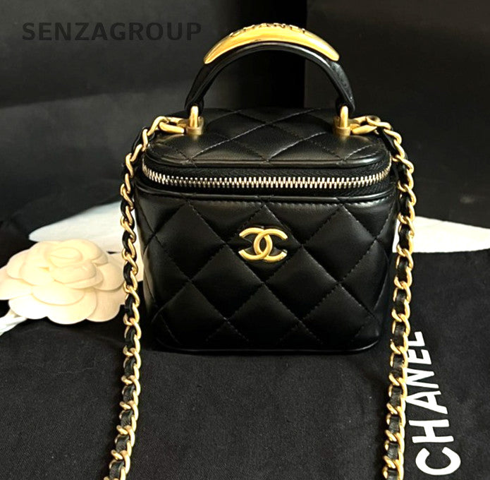 CHANEL Vanity Case Top Handle Chain Shoulder bag Crossbody Almost Brand NEW