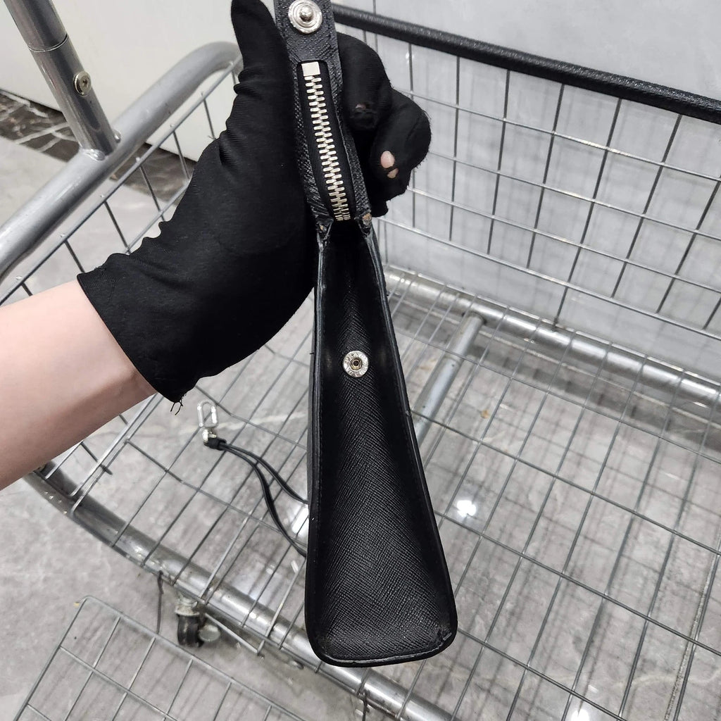 PRADA Black Triangle Logo Clutch For Women