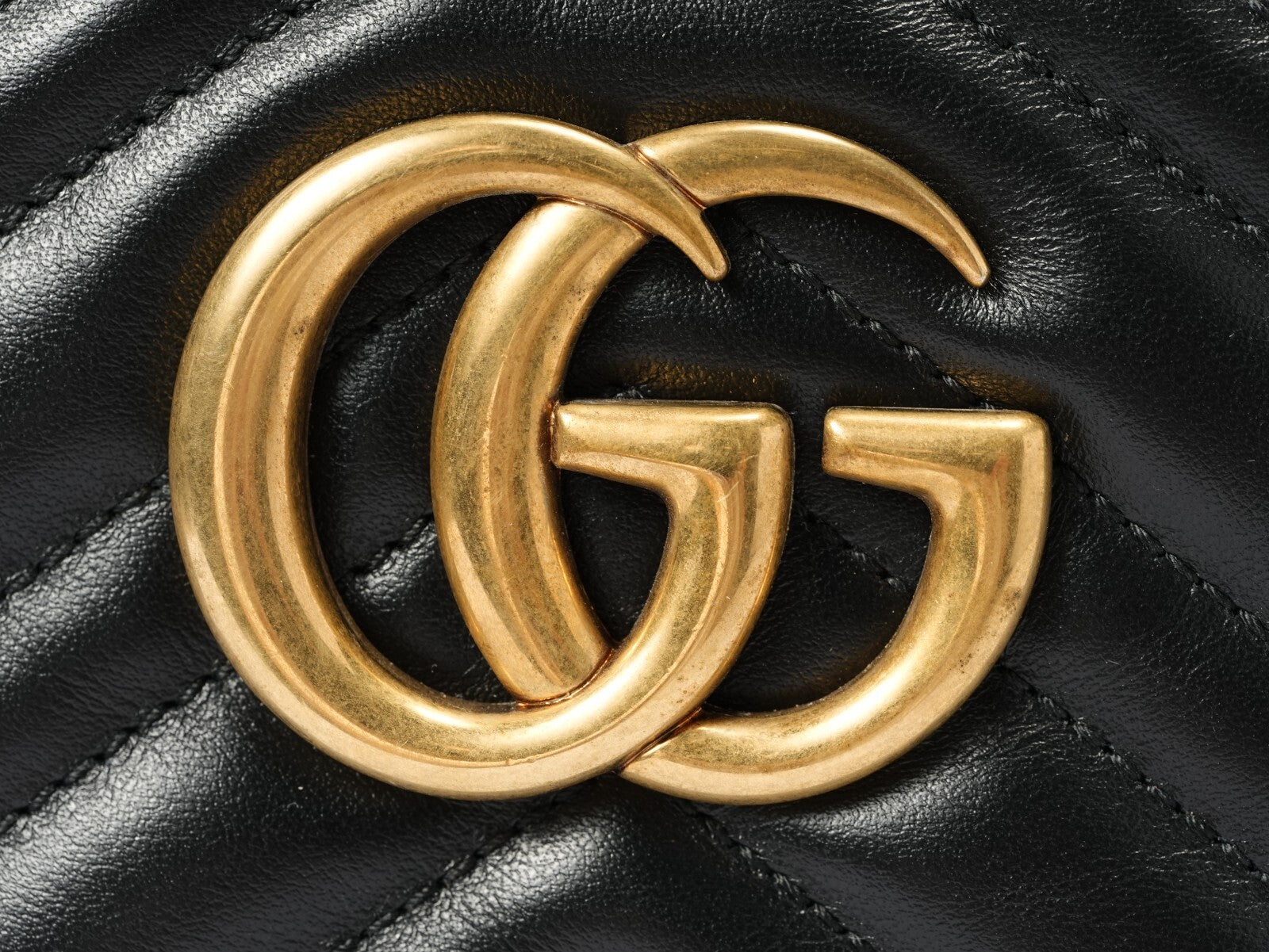 GUCCI Black with gold  Marmont Camera bag Almost brand new condition