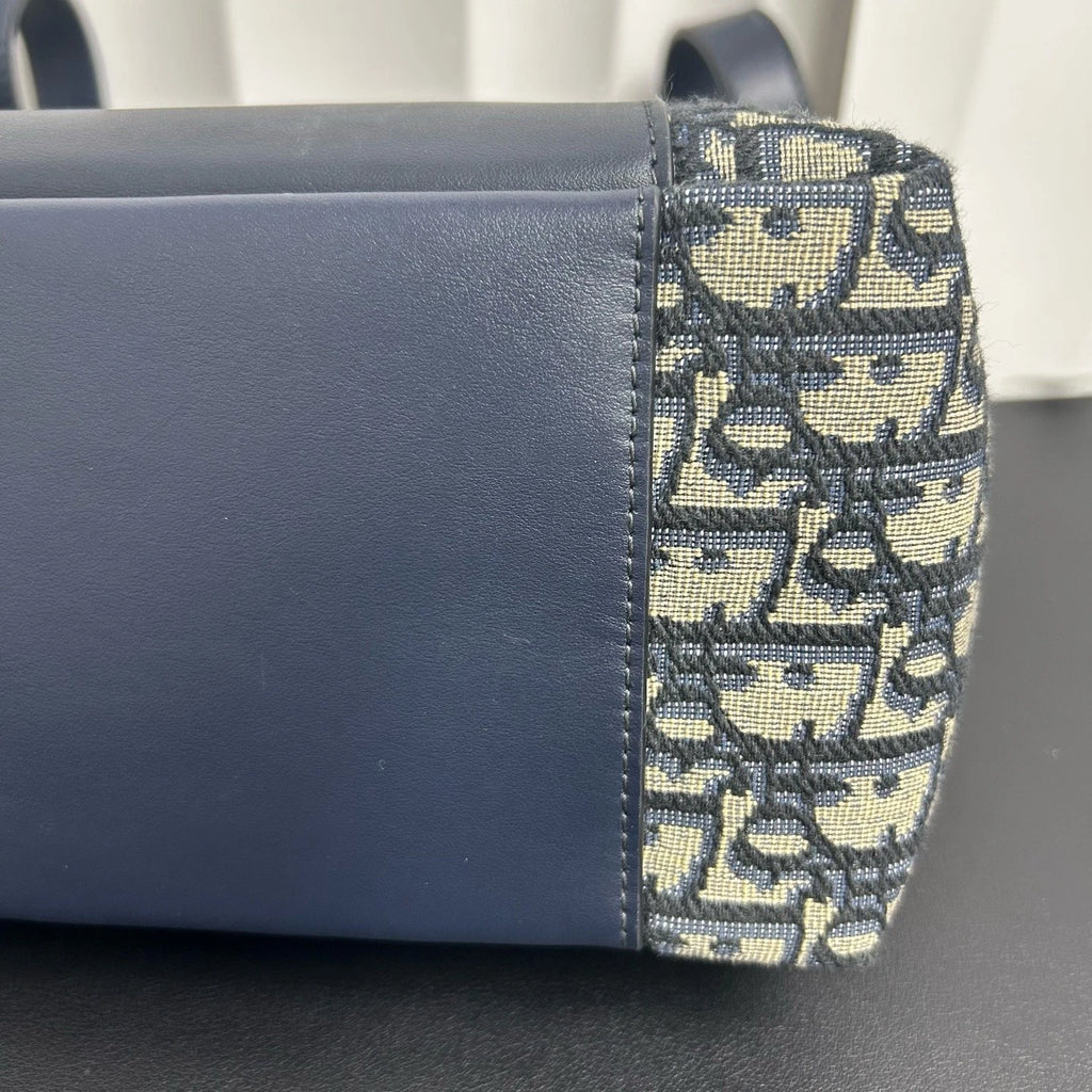 Dior Signature Small Printed Canvas Calfskin Bucket Crossbody Handbag Women