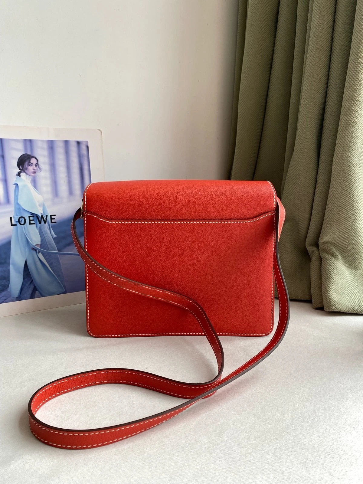 Hermes Roulis23 Tomato Red Shoulder Crossbody Bag For Women