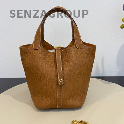Hermes Picotin Lock 18 Gold Brown Gold Hardware TC Leather Handbag