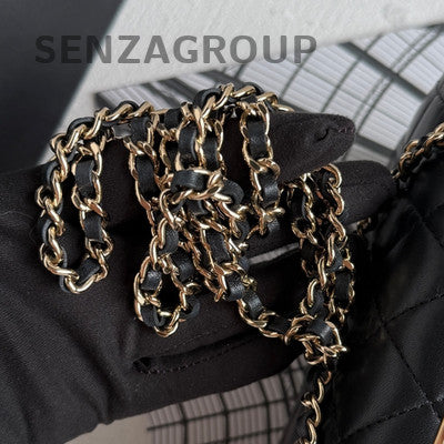 Chanel 24S Pearl Handle WOC Black Gold Chain Crossbody Bag Classic