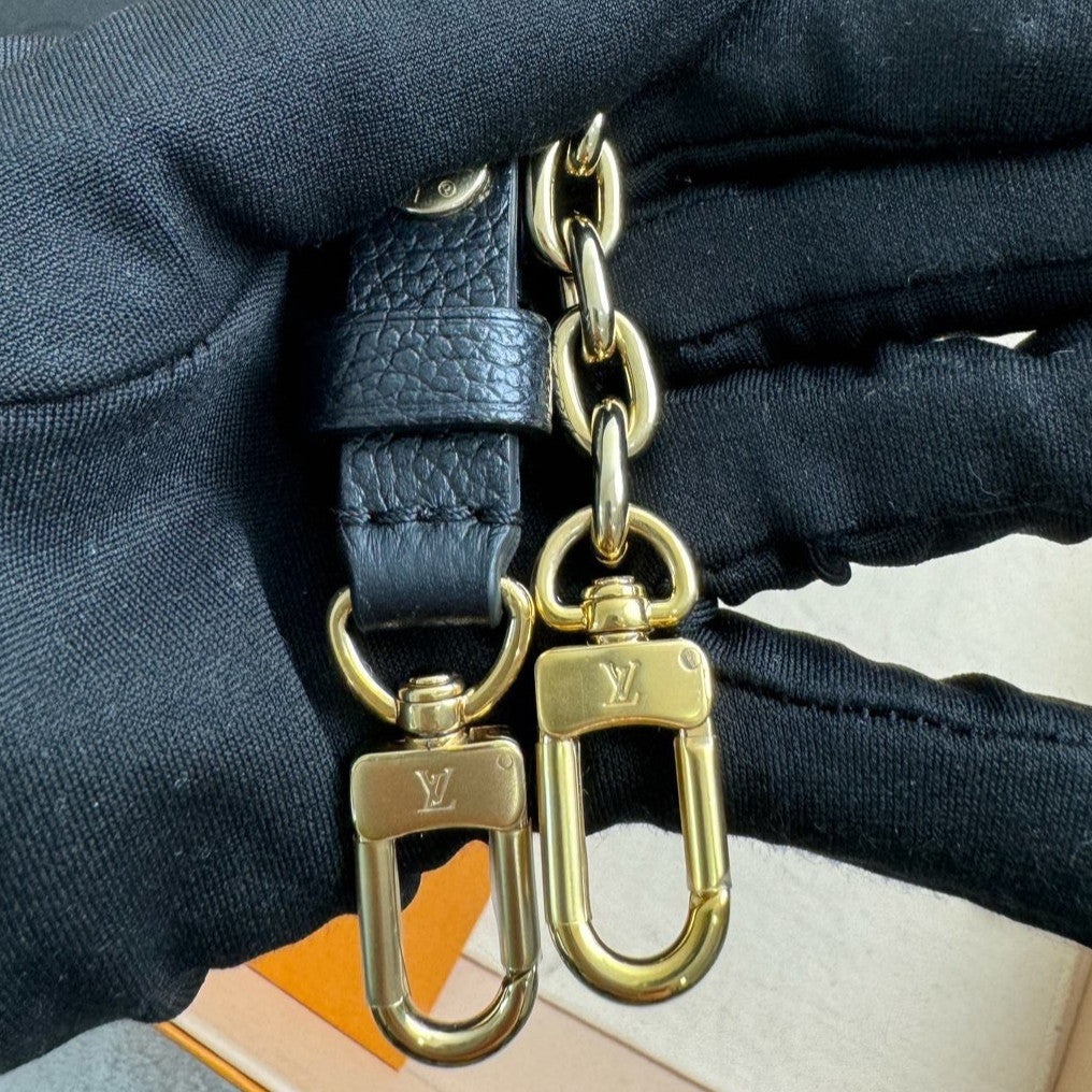 Louis Vuitton Black Gold Leather Ivy Shoulder Bag Classic Fashion Women