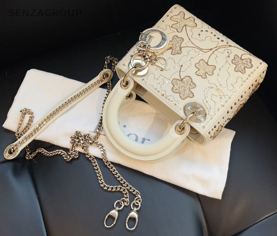 Christian Dior Lady Embroidery Limited Edition Top Handle bag Almost Brand NEW