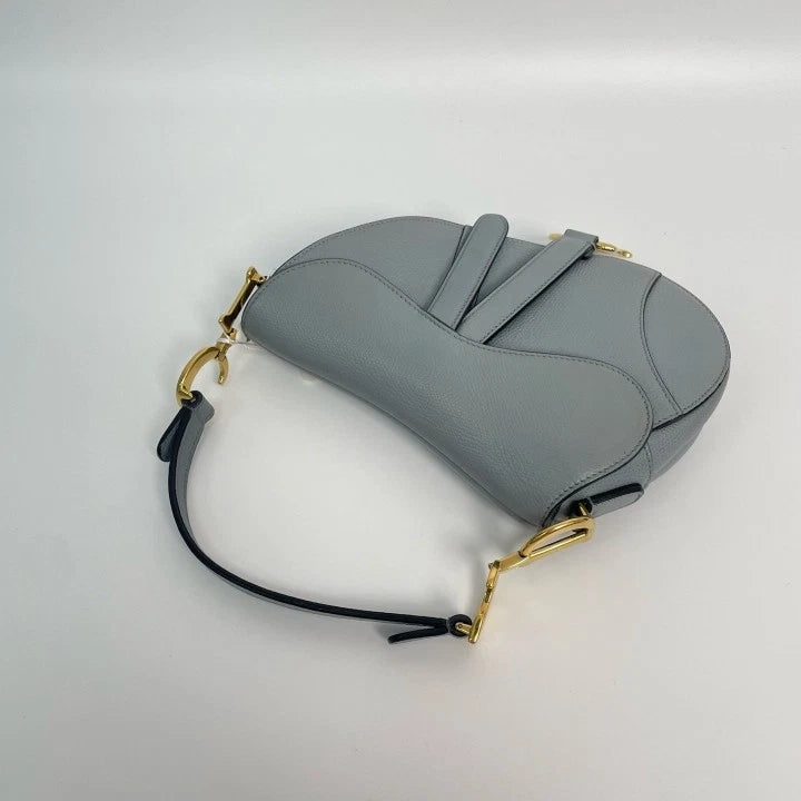 Dior Cloud Blue Calfskin Mini Saddle Shoulder Bag For Women