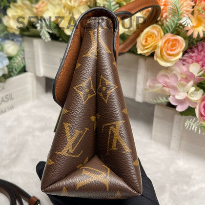 Louis Vuitton Monogram Lockit BB Bag Brown Gold Women's Shoulder Handbag