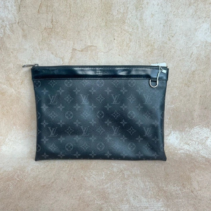 Authentic Louis Vuitton Black Epi Leather Clutch For Women