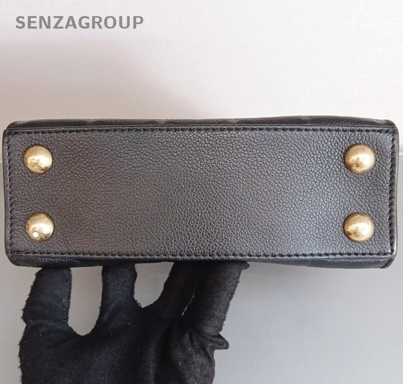 Louis Vuitton City PM Monogram Top Handle Bag Crossbody Black Gold Women Classic