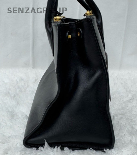 Prada Galleria PM Top Handle Bag Crossbody Black Gold Women Classic