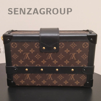 Louis Vuitton Monogram Hard Trunk Bag Brown Gold Buckle Shoulder Crossbody