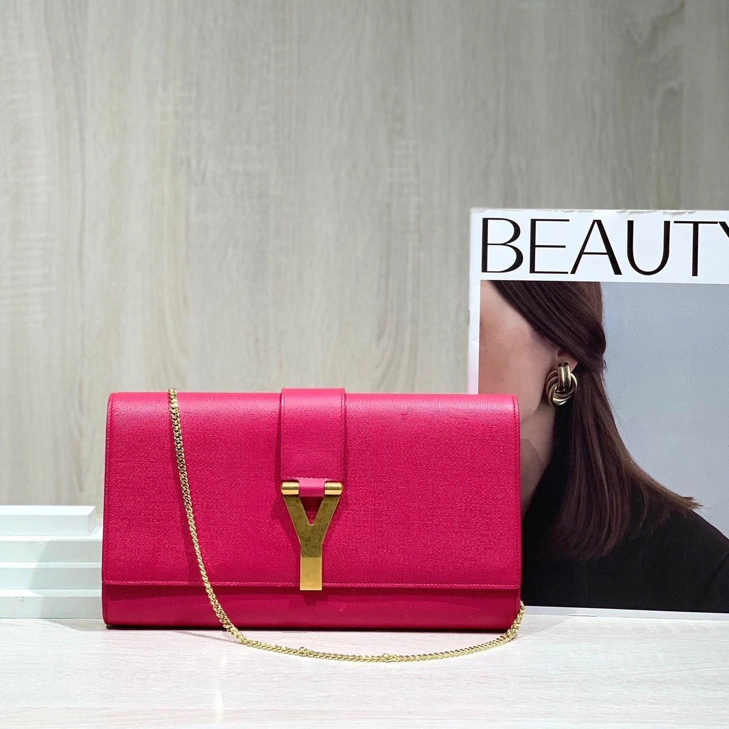 Saint Laurent Pink Large Evening Bag Crossbody For Women