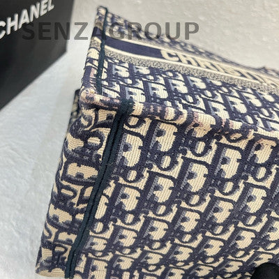 Dior Oblique Tote Bag Medium Blue Canvas - Classic Women's Handbag