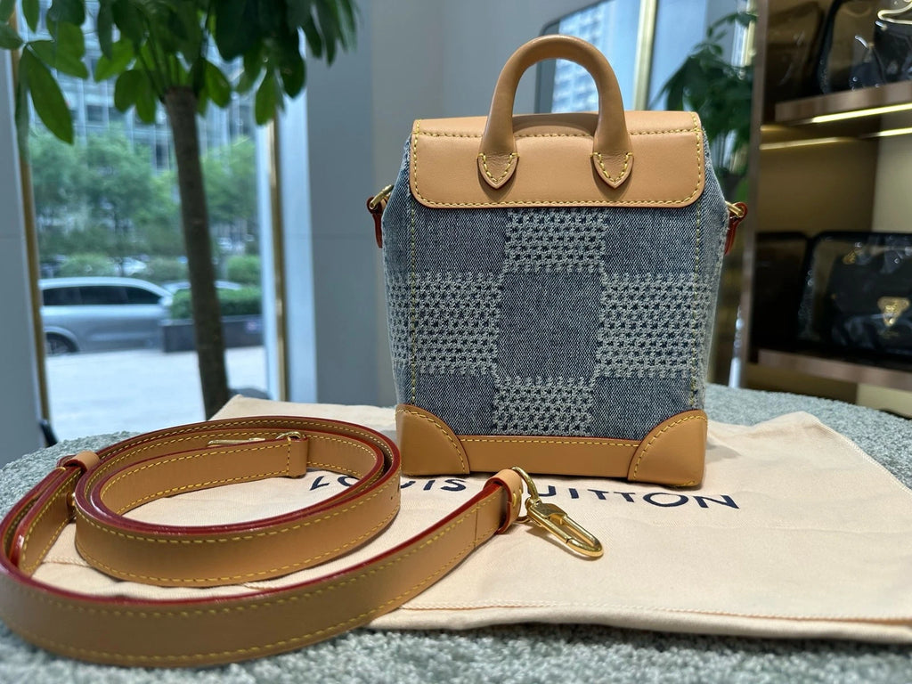 Louis Vuitton Damier Denim 3D Checkered Mini Backpack For Women