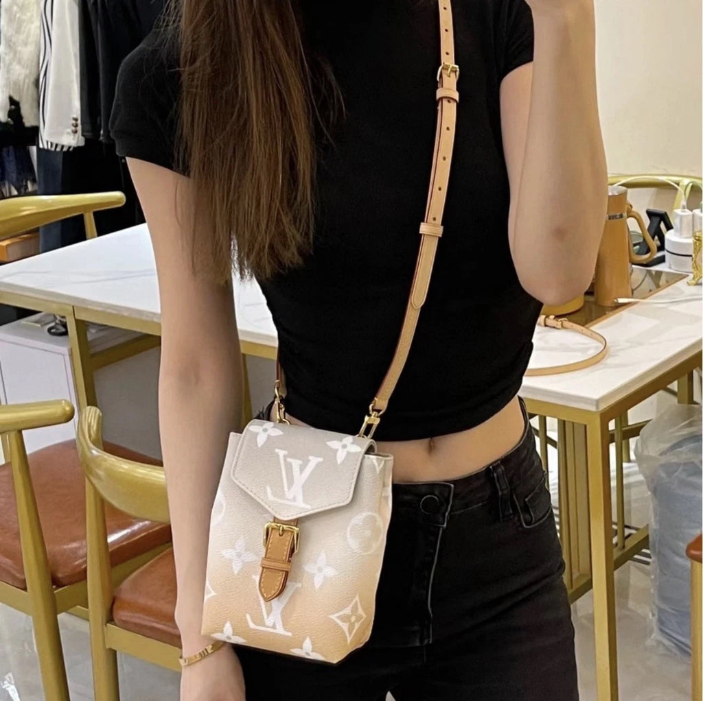 Louis Vuitton Beige By The Pool Tiny Mini Backpack Gold Hardware Chip Version