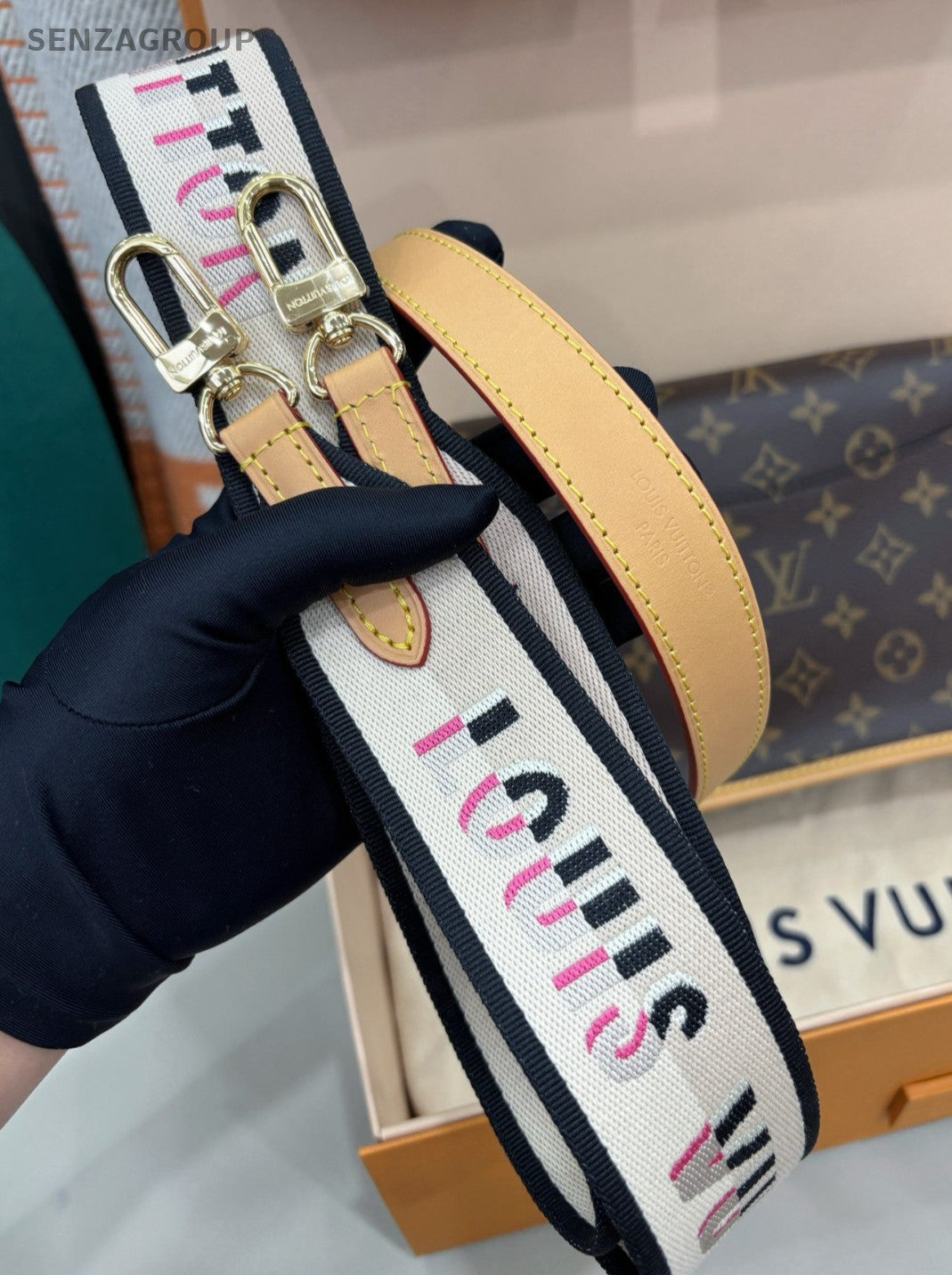 Louis Vuitton Diane Monogram Shoulder Bag Crossbody Brown Gold Women Classic