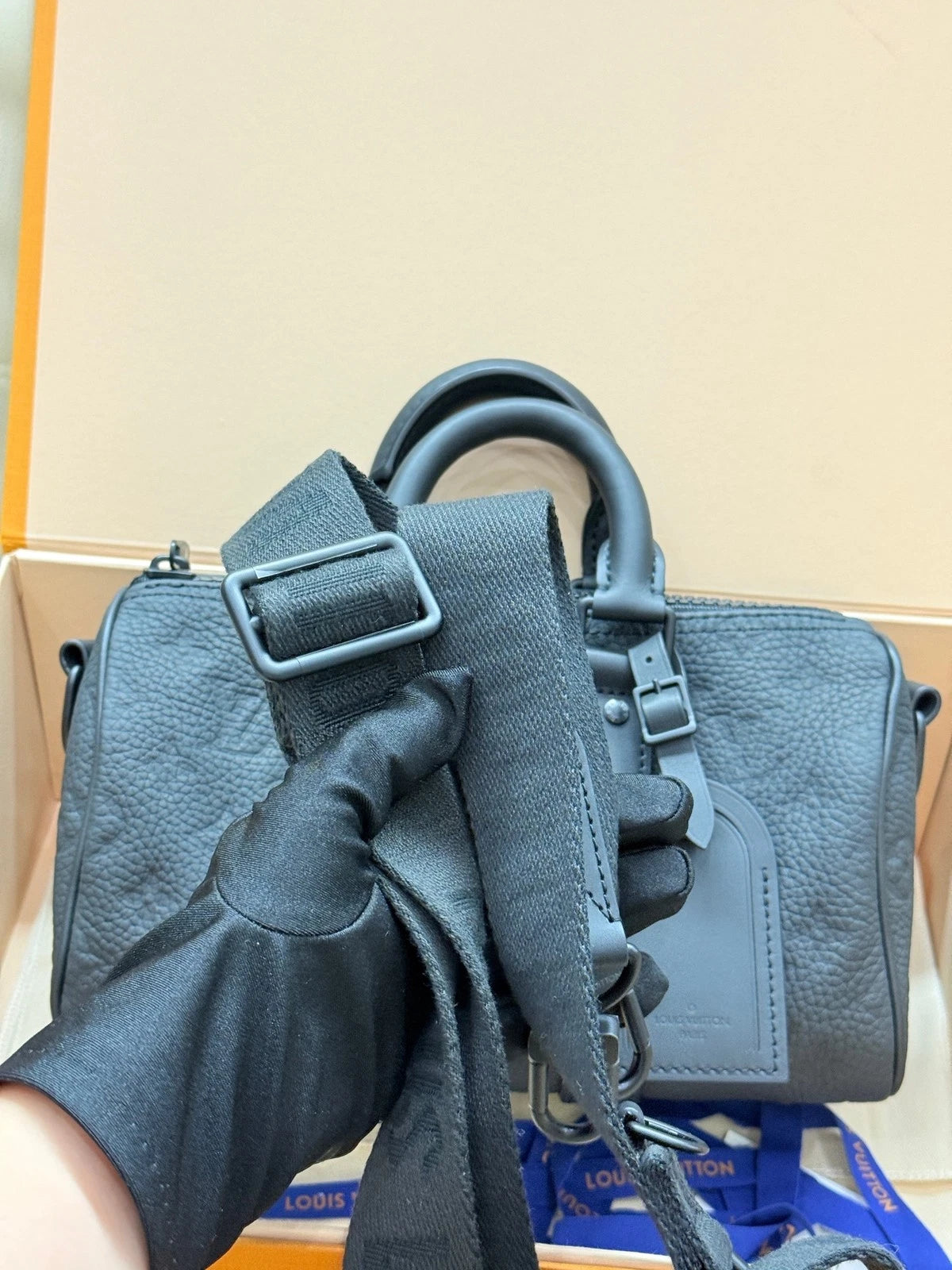 Louis Vuitton Black Keepall25 Top Handle Bag For Women