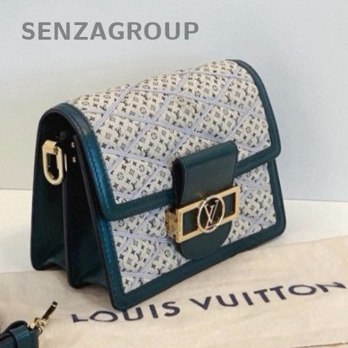 Louis Vuitton Dauphine Mini Shoulder Bag Crossbody Green Gold Women Classic