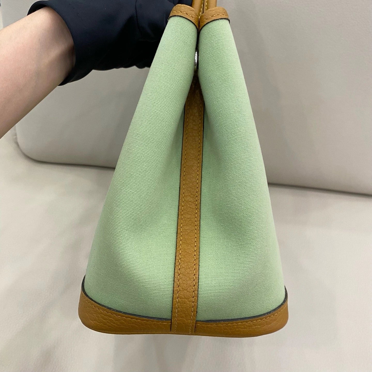 Hermes Garden Party30 Canvas Colorblock Tote Handbag For Women