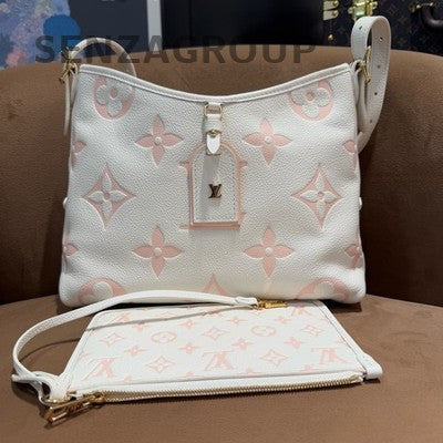 Louis Vuitton CarryAll PM Monogram Tote Shoulder Bag White Gold
