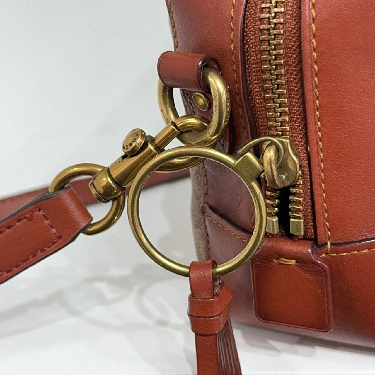 Coach Brown Monogram Canvas Camera Crossbody Shoulder Bag For Women