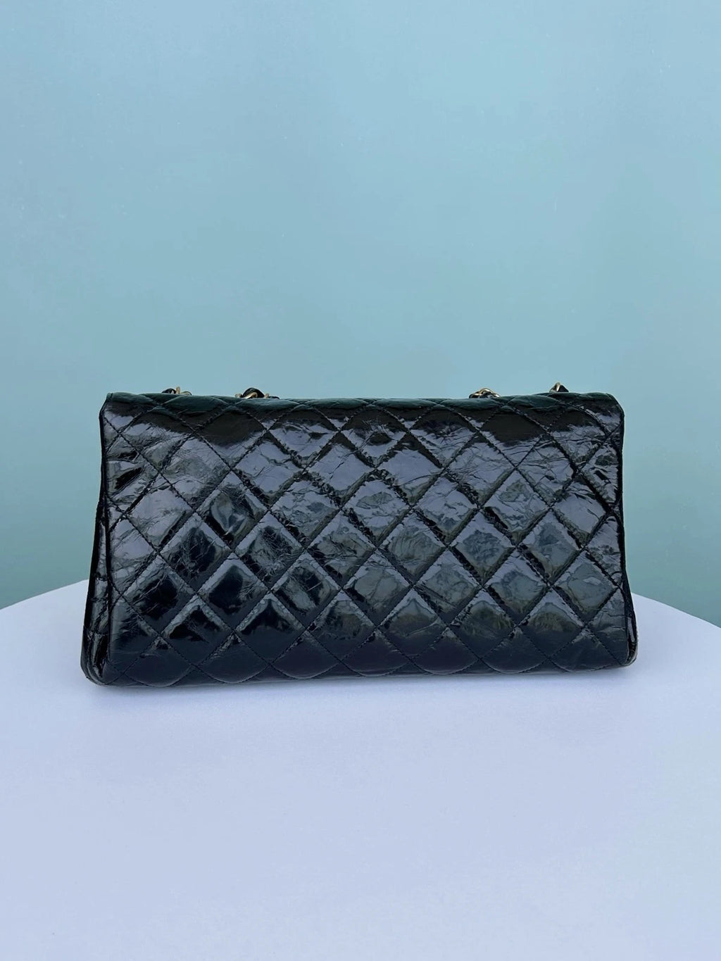 Chanel Classic Flap Jumbo Crossbody Shoulder Bag Black Gold Oil Calfskin