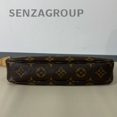 Louis Vuitton Monogram Canvas & Leather Shoulder Bag Brown Gold Hardware
