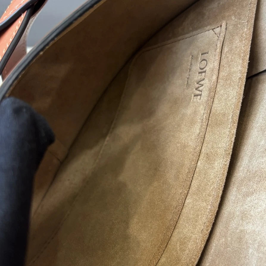 Excellent Loewe Gate PM Brown 2Way Shoulder Bag Crossbody Gold Hardware