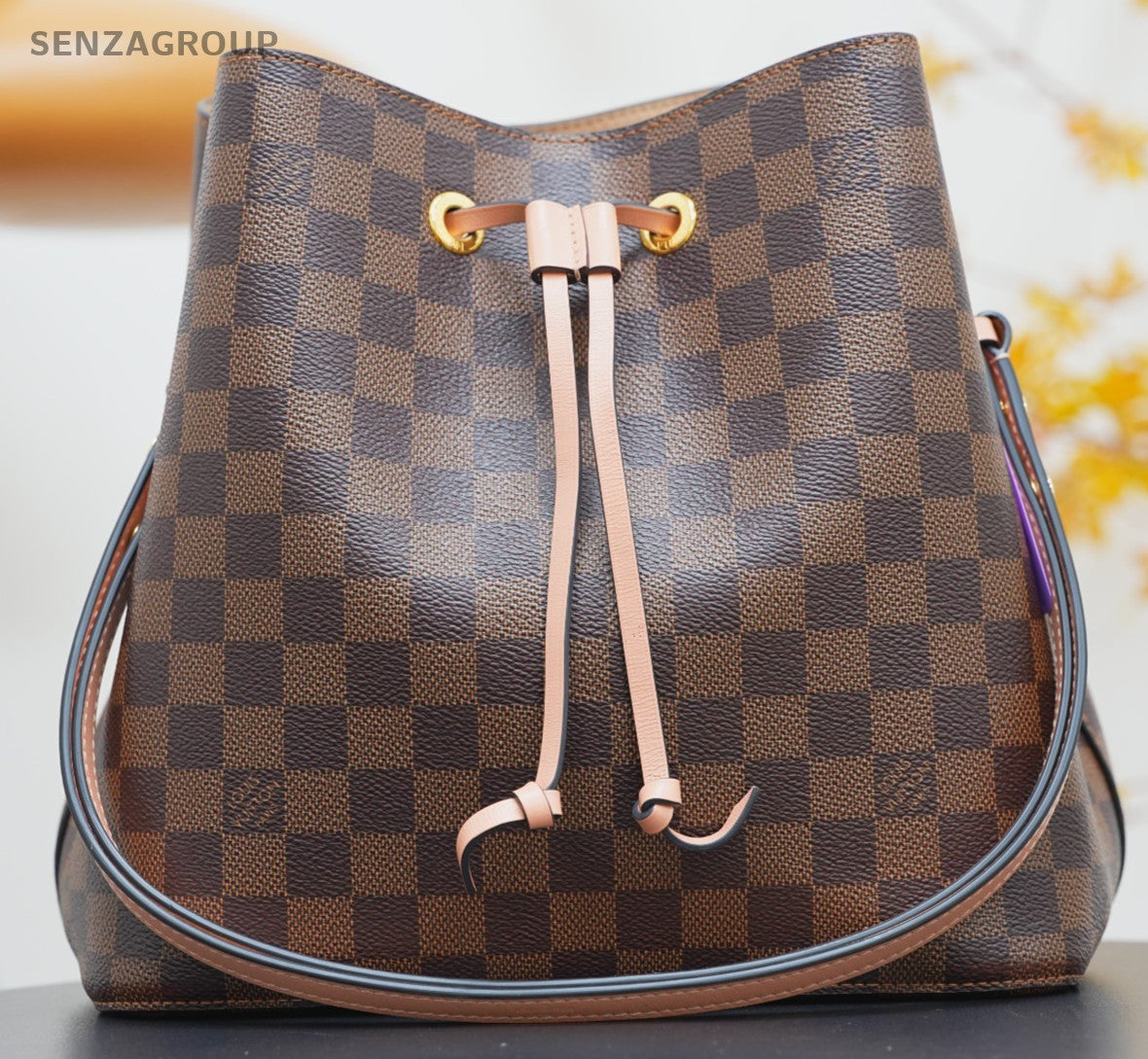 LOUIS VUITTON NeoNoe Damier Ebene Bucket Drawstring Shoulder bag Women Brown