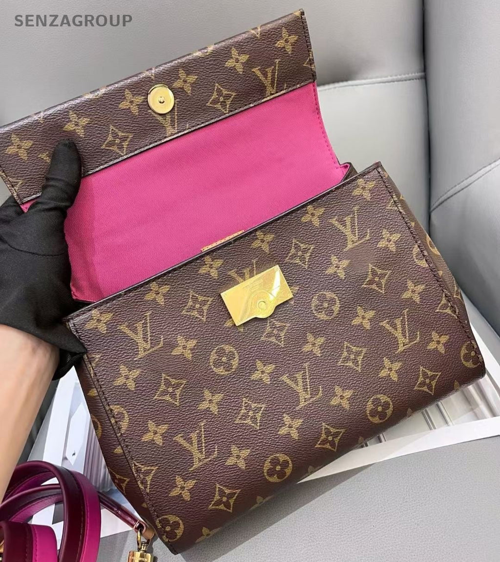 Louis Vuitton Cluny bb Top Handle 2way Shoulder Handbag Women Brown