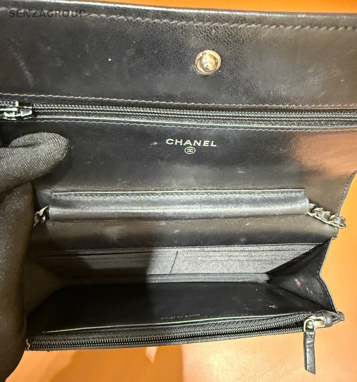 Chanel Leboy WOC Chain Shoulder Bag Crossbody Black Silver Women Classic