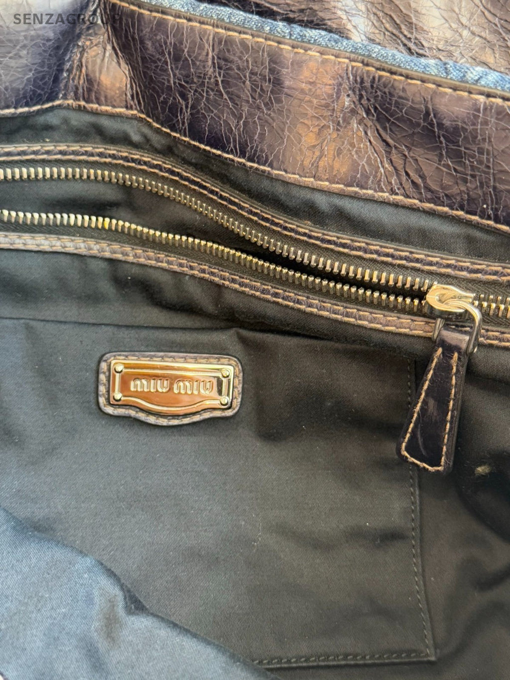 Miu Miu Denim Handbag Shoulder Bag Women Blue