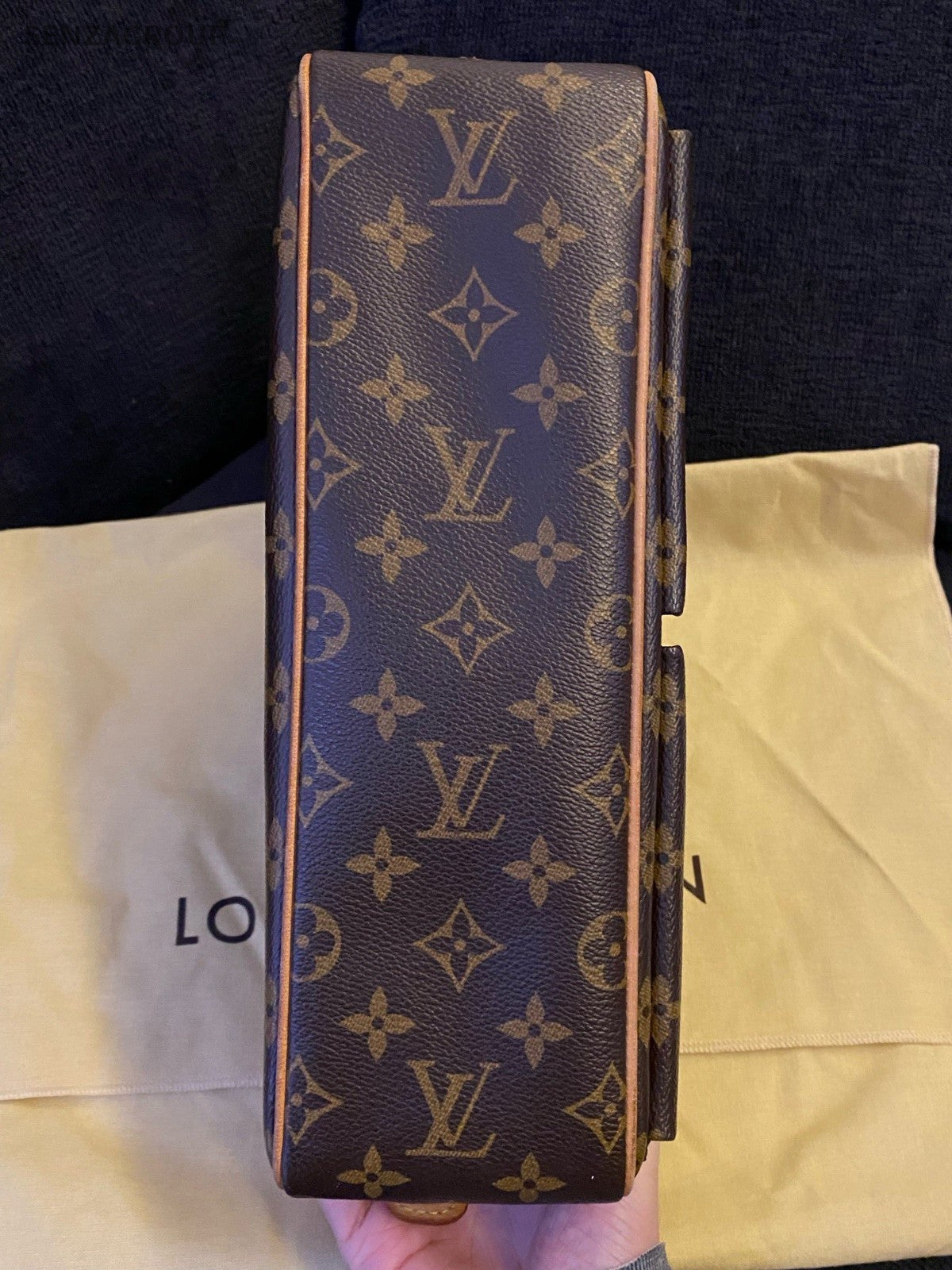 Louis Vuitton Monogram Shoulder Bag Brown Gold Used Women Classic