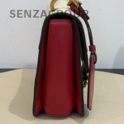 Gucci Margaret Bee Messenger Crossbody Bag White Red Women's