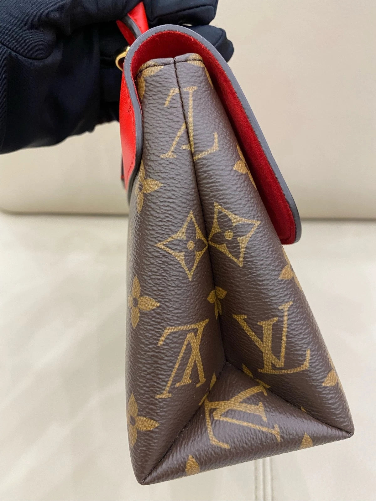 Louis Vuitton Locky BB Monogram Canvas Red Shoulder Bag For Women
