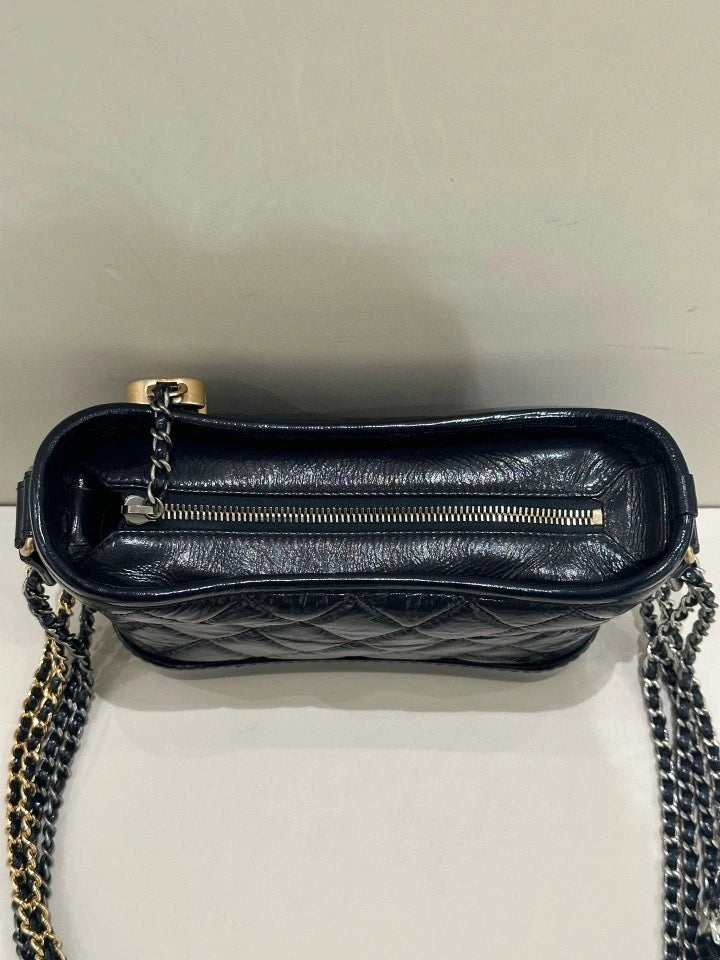 CHANEL Gabrielle Small Blue Crossbody Shoulder Bag For Women