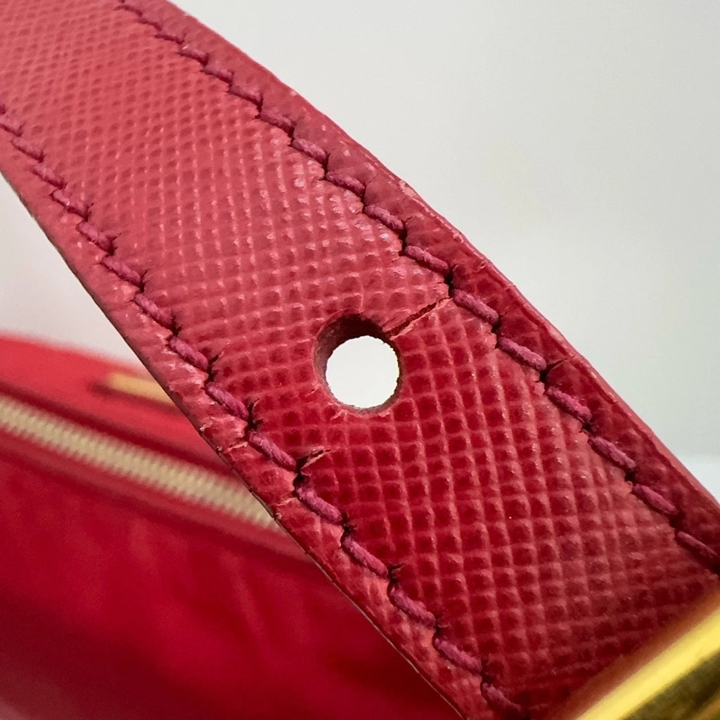 PRADA Red Nylon Hobo Shoulder Handbag For Women