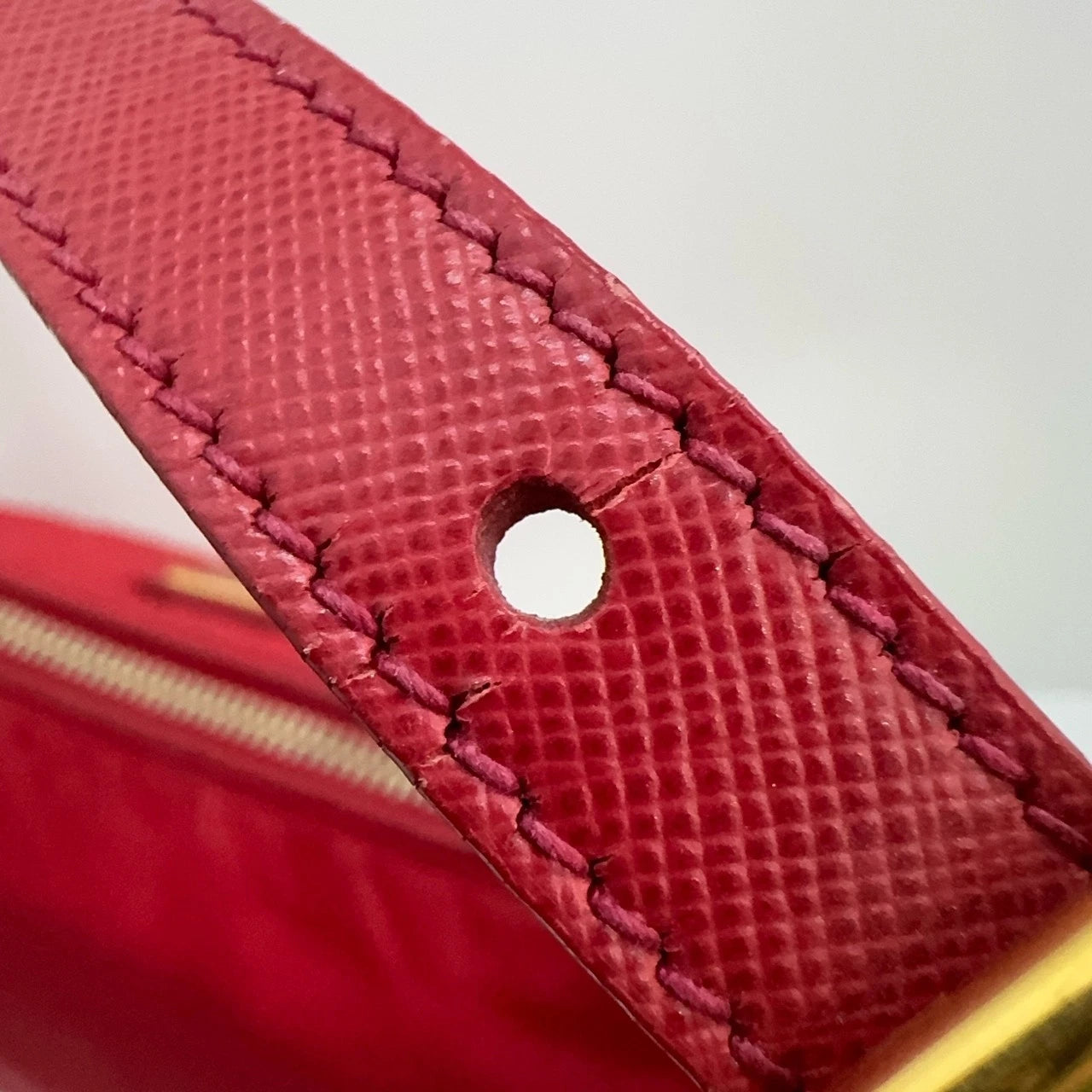 PRADA Red Nylon Hobo Shoulder Handbag For Women