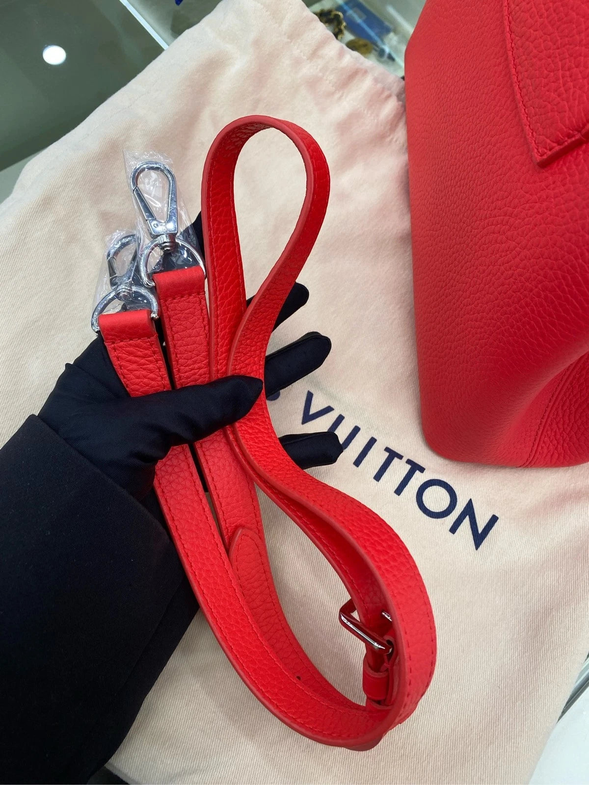 Louis Vuitton Capucines BB Red Leather Shoulder Bag For Women