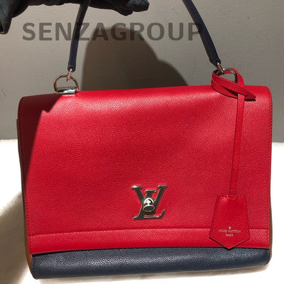 Louis Vuitton Lockme Handbag Shoulder Crossbody Bag Red Black Women Classic