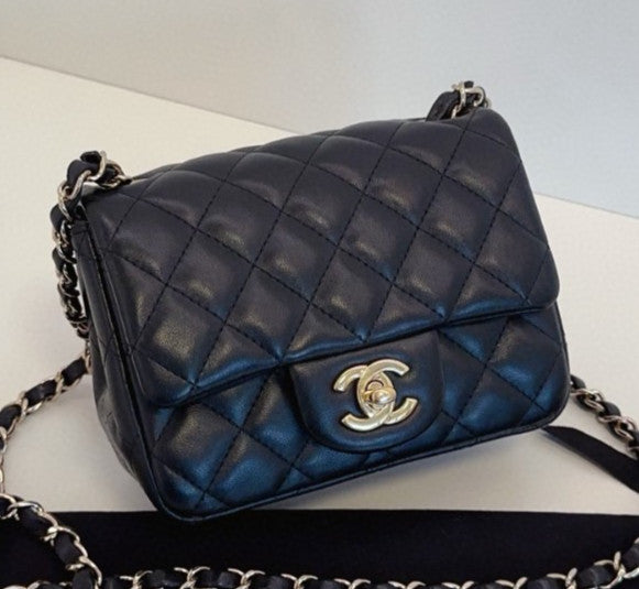 Chanel Classic Flap Chain Diamond Black Gold Shoulder Crossbody Women Fashion