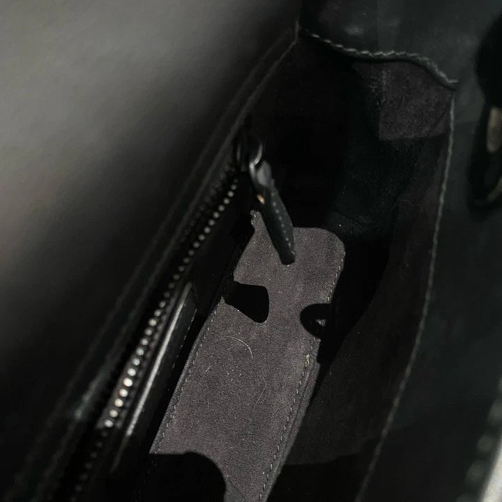 Dior Lady Dior Black Crossbody Top Handle Excellent