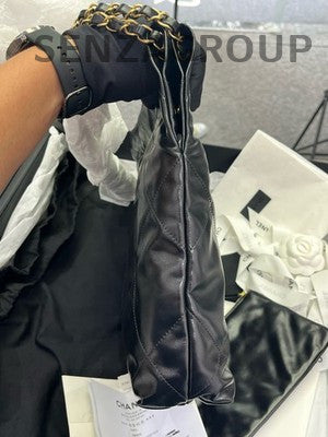 Chanel 22 Bag Small Black Gold Chain Quilted Shoulder Bag