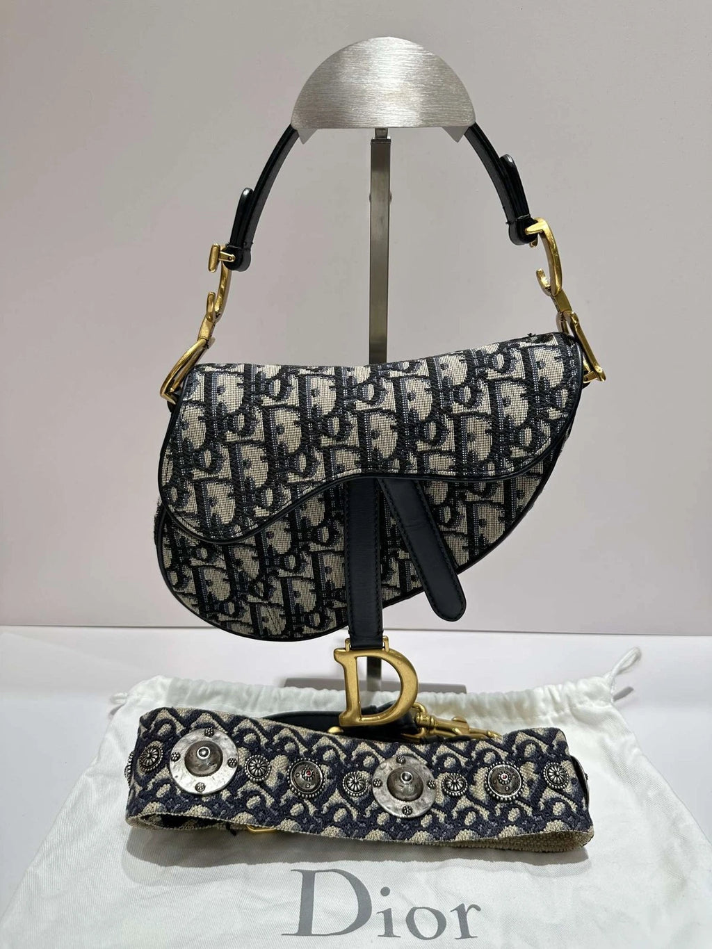 Dior Saddle Monogram Canvas Shoulder Bag Excellent