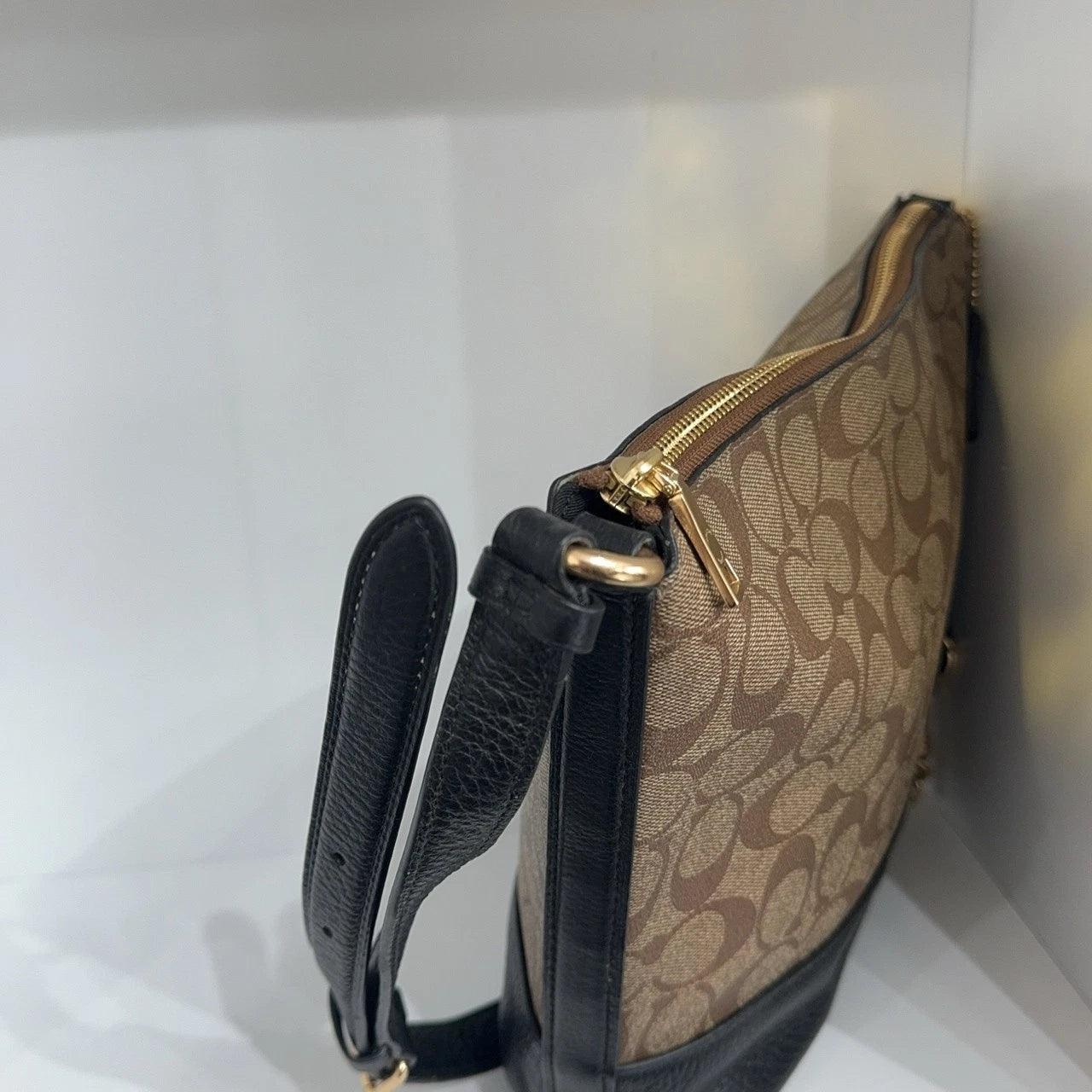 Coach Classic Monogram PVC Zip Hobo Shoulder Crossbody Bag For Women