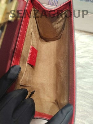 Gucci GG Marmont Matelassé Shoulder Bag in Brown & Red - Timeless Classic
