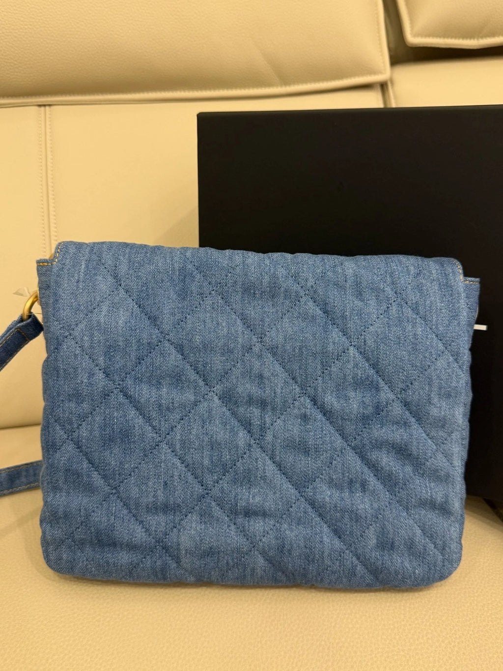 CHANEL Supple Twins Denim Blue Shoulder Bag For Women